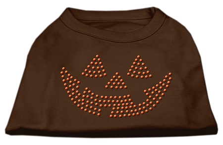 Jack O' Lantern Rhinestone Shirts Brown XXXL